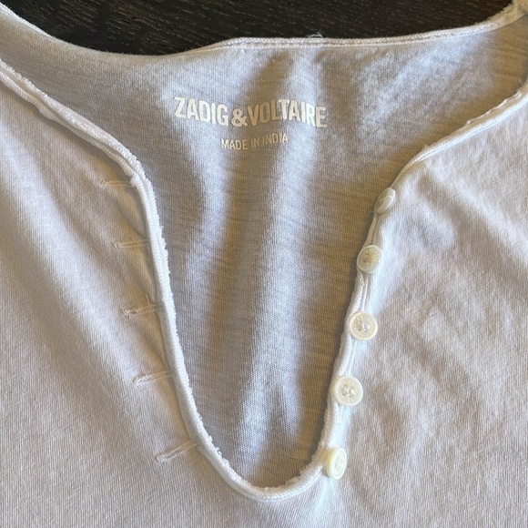 Women's White V-Neck T-Shirt - Picture 5 of 6